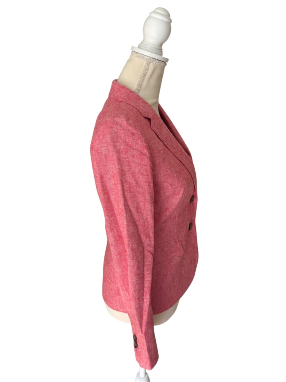 J.Crew Factory Schoolboy Blazer Pink Linen Blend Tailored Jacket Size 6 - Picture 4 of 12